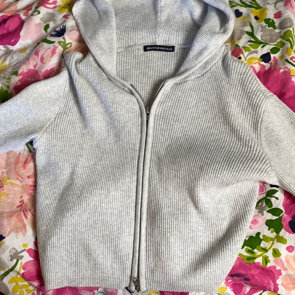 Brandy Melville Arden Hoodie Light Grey